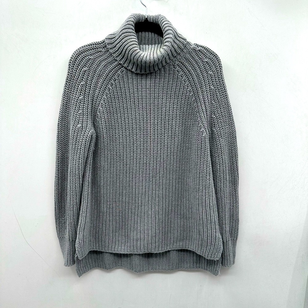 REVOLVE S 525 AMERICA chunky Gray oversized woman cowl fisherman core Sweater
